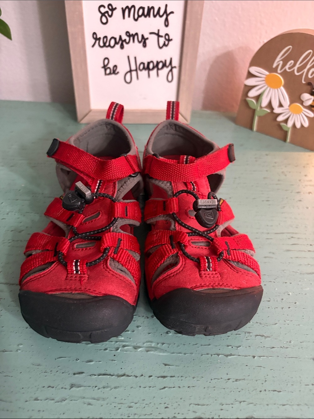 Kids Red Outdoor Sandals - Sporty Closed-Toe Design